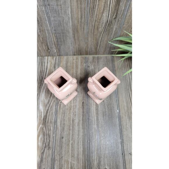 2 Vintage RRP Pink Floral Vases, Robinson Ransbottom - Picture 3 of 6